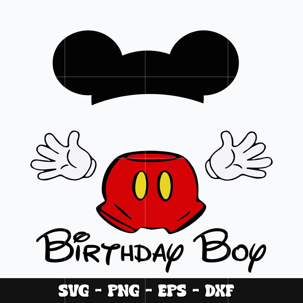 Mickey mouse birthday boy Svg