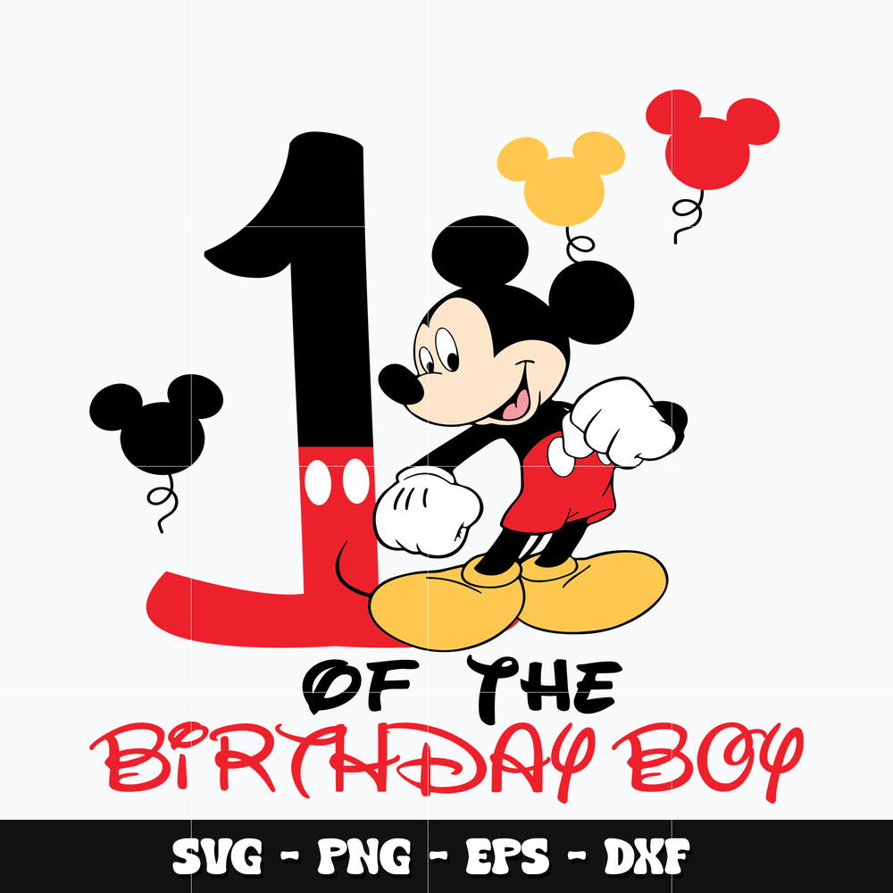 Mickey 1st birthday boy Svg