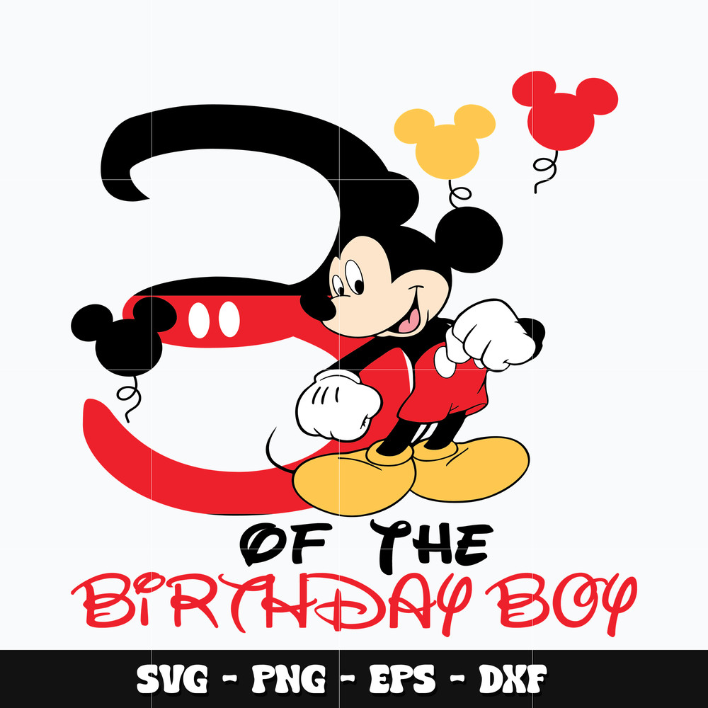 Mickey 3rd birthday boy Svg