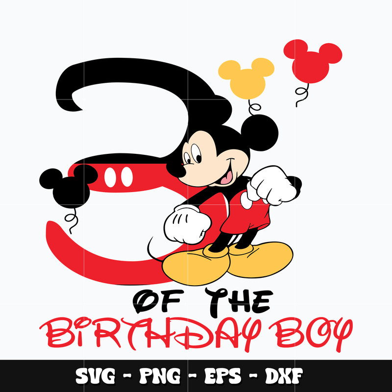 Mickey 3rd birthday boy Svg