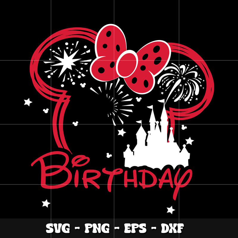 Minnie head castle birthday Svg