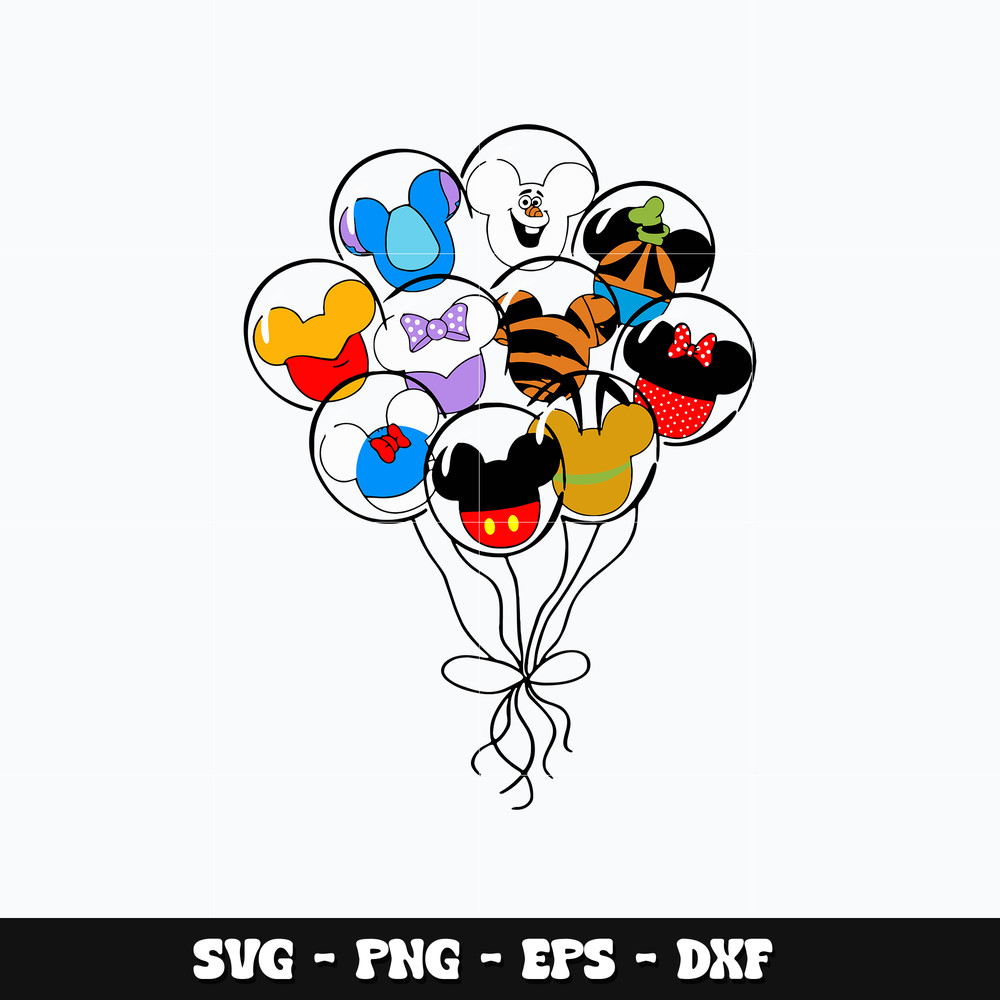 Mickey friends balloon Svg