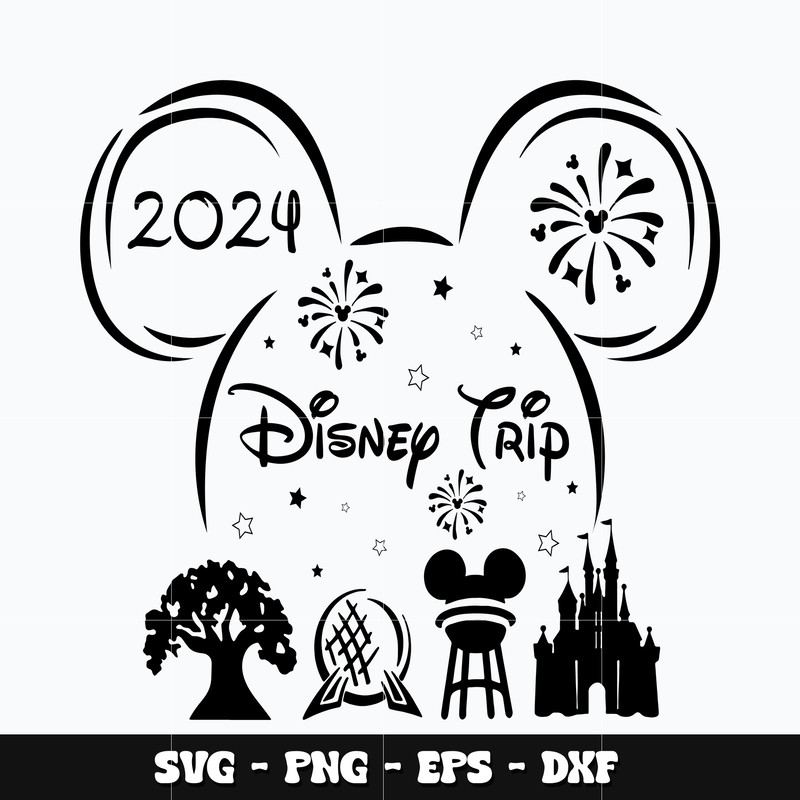 Mickey 2024 castle disney Svg