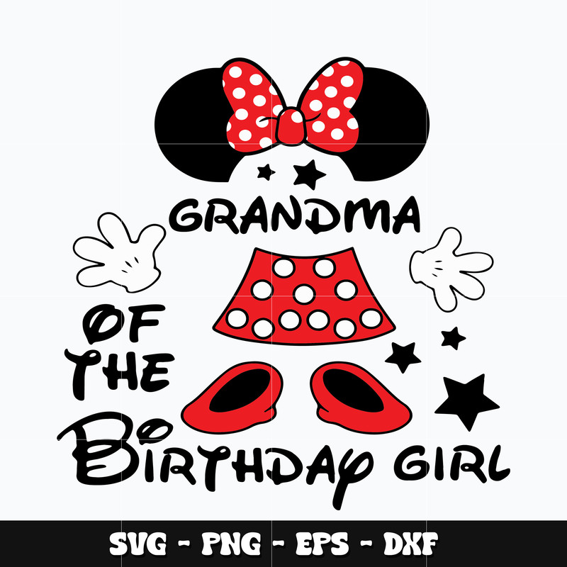 Minnie grandma of the birthday girl Svg