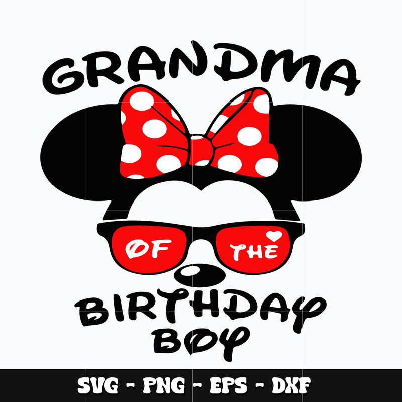 Minnie grandma of the birthday boy Svg