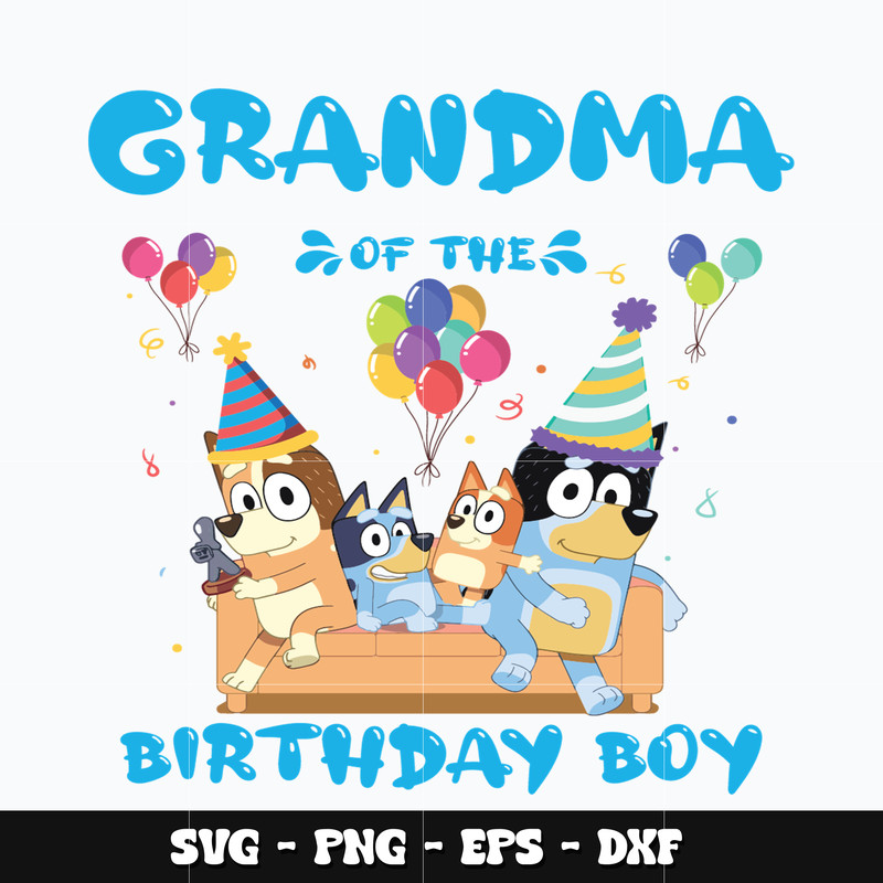 Bluey grandma of the birthday boy svg