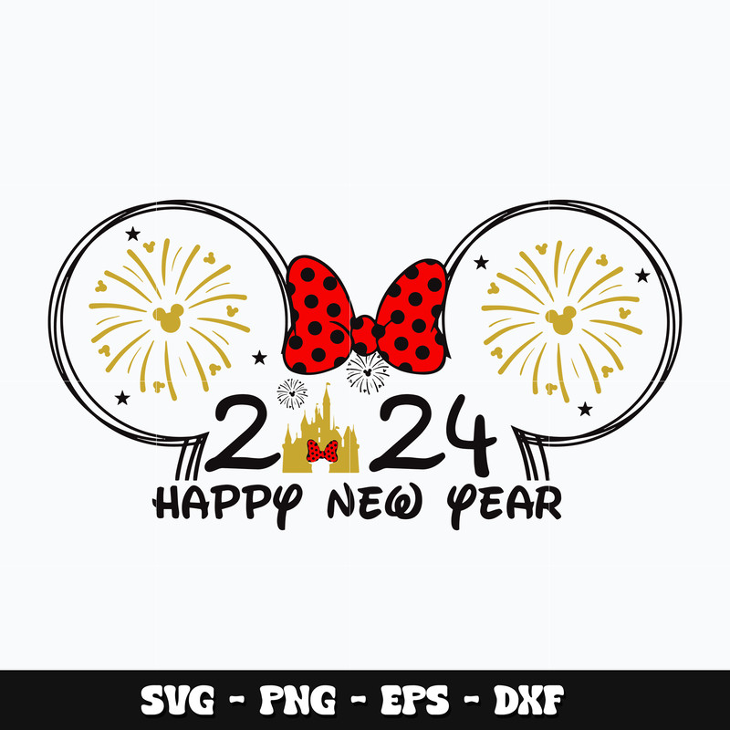 Minnie 2024 happy new year Svg