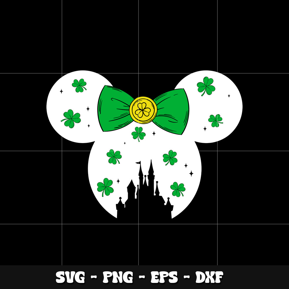 Minnie head patrick day Svg