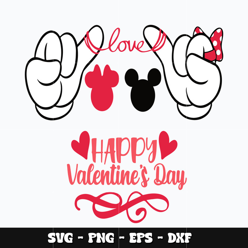 Mickey love valentines day Svg