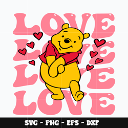love pooh svg, winnie the pooh svg, disney svg, svg design, cartoon svg, instant download.