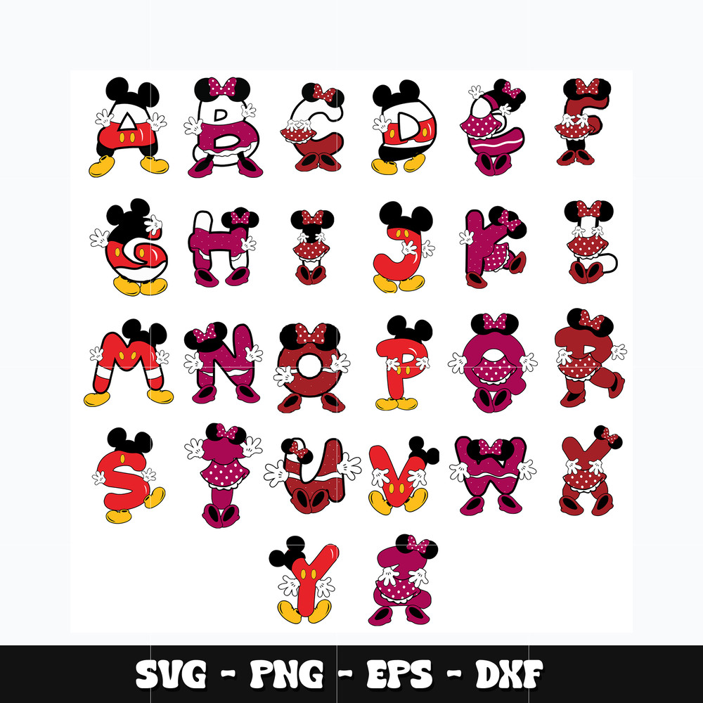 Mickey alphabet Svg