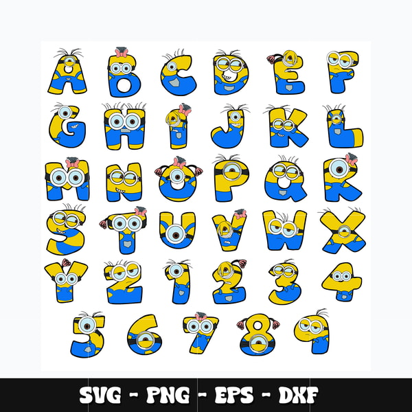 Minions Lettering Hd Styles De Polices Mignons Alphabet Alphabet De Stock Illustrations,
