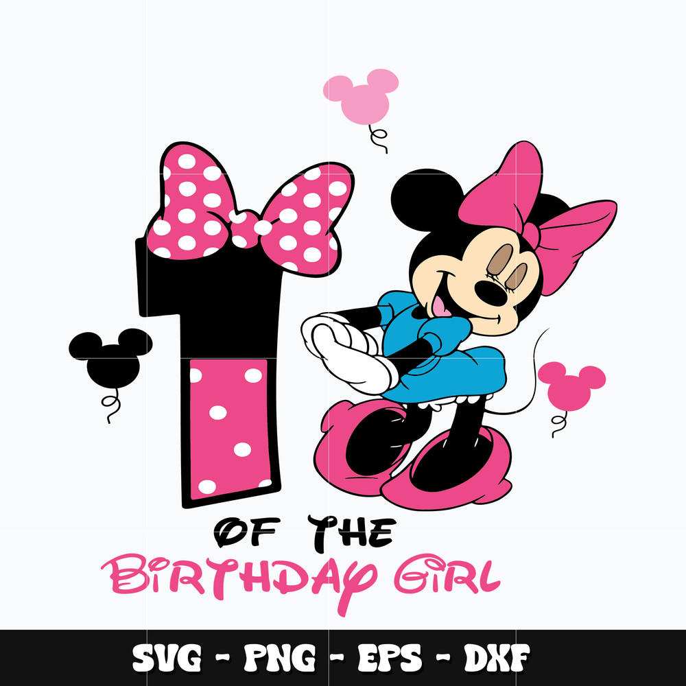 Minnie 1st of the birthday girl Svg