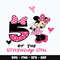 Minnie mouse 5th birthday of the girl Svg