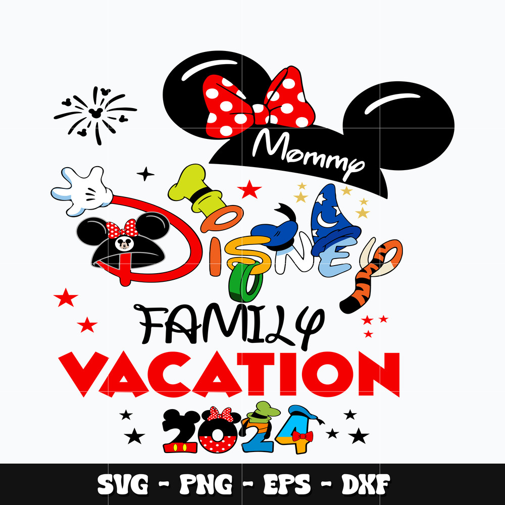 Minnie mommy family vacation 2024 Svg