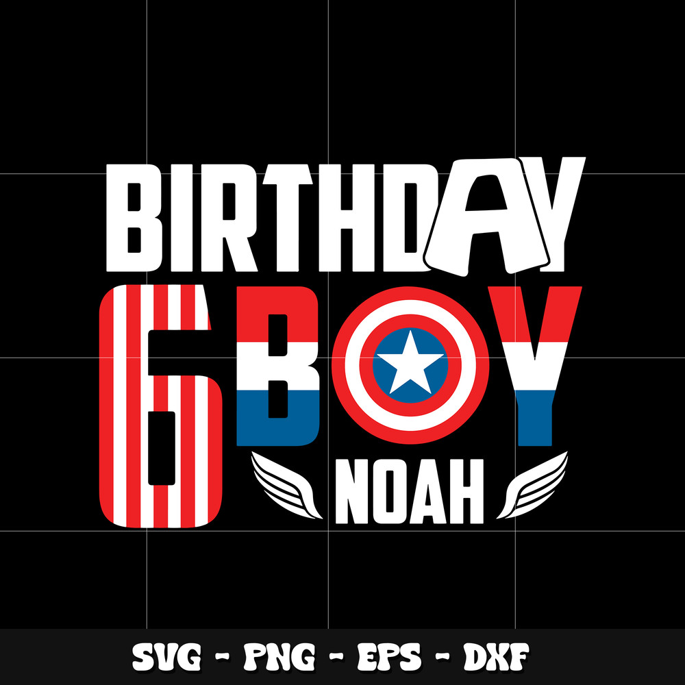 Birthday 6th boy svg