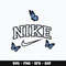 Swoosh x butterfly logo Svg