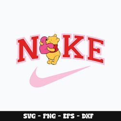 nike pooh love svg, winnie the pooh svg, nike logo svg, svg design, brand svg, instant download.