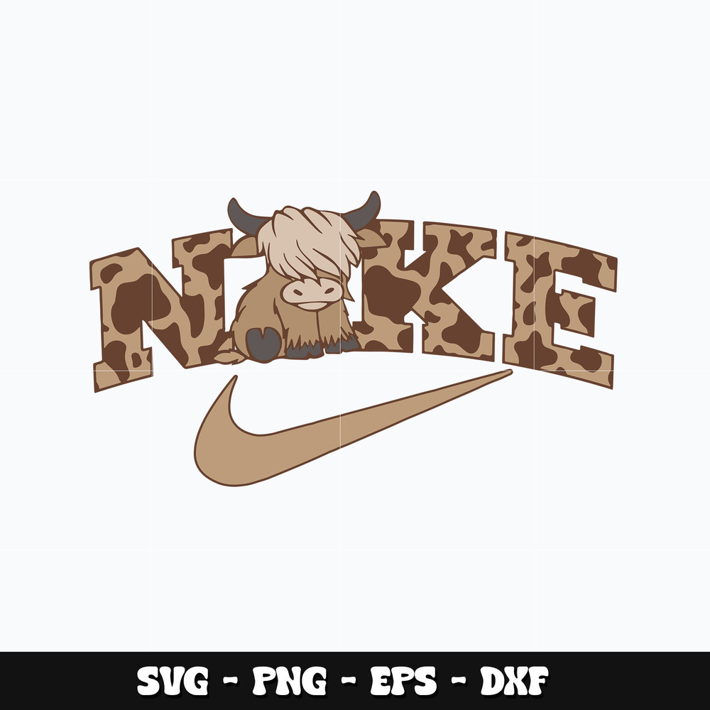 Nike Highland Cow Svg