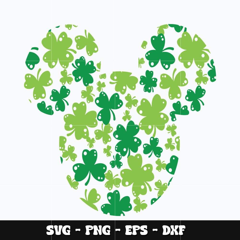 Mickey head patricks day disney Svg