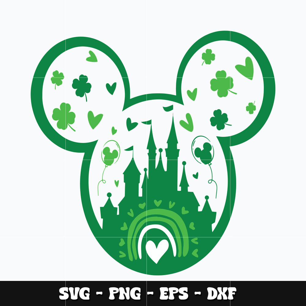 Mickey caslte patricks day Svg