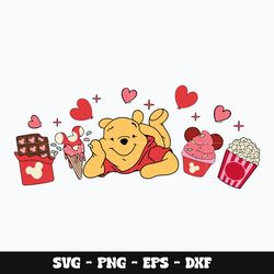 winnie the pooh valentine svg, pooh svg, disney svg, svg design, cartoon svg, instant download.