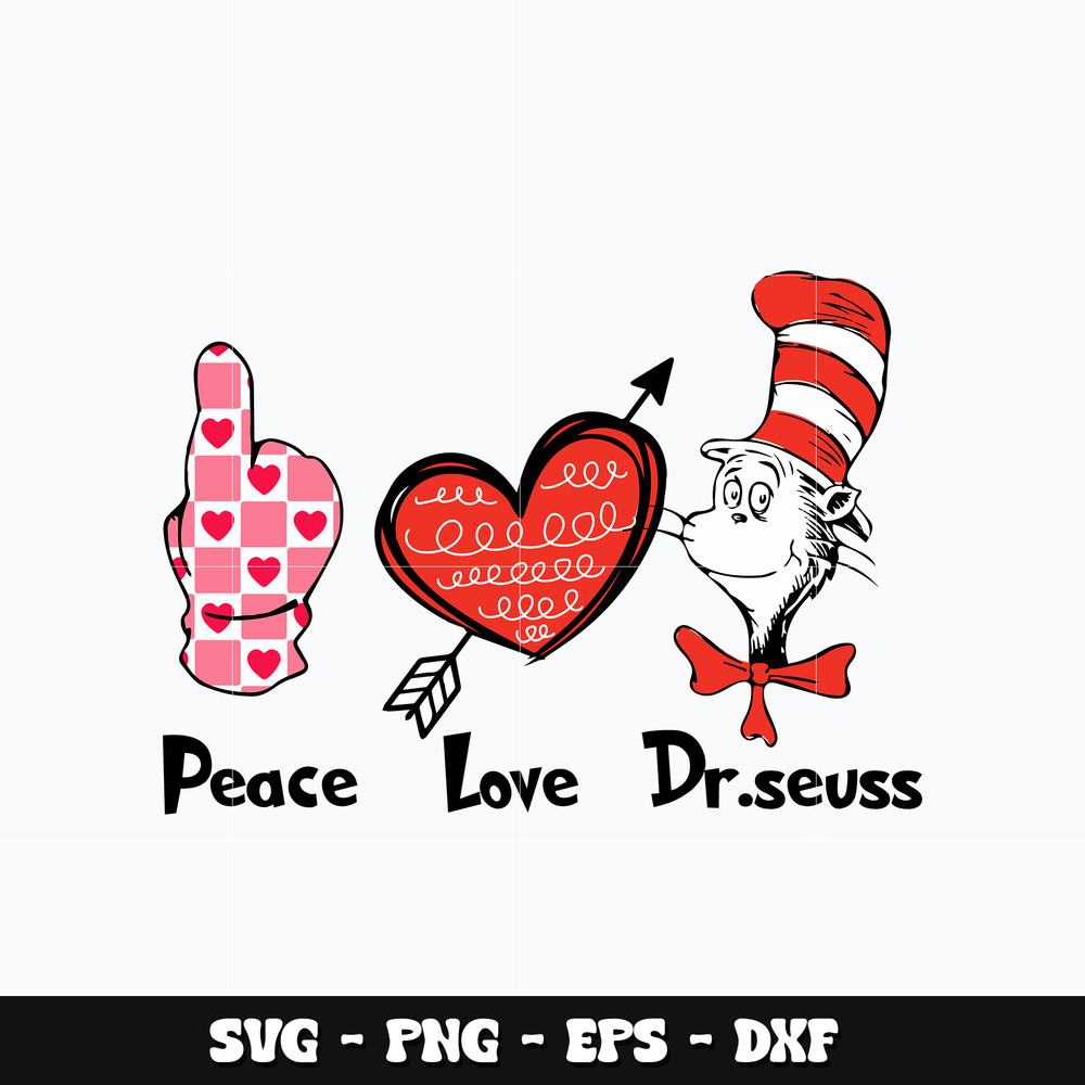 Dr seuss peace love Svg