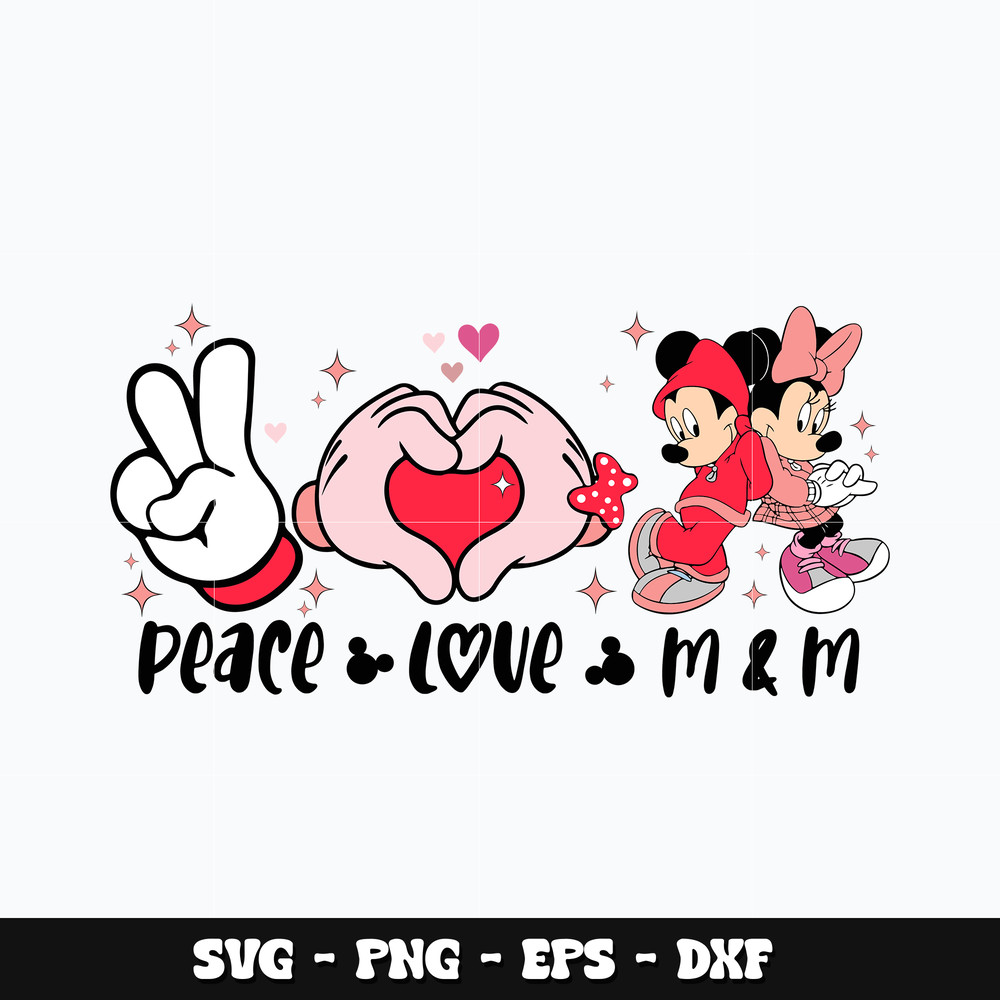 Mickey peace love Svg