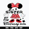 Red minnie Sister birthday girl Svg