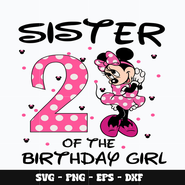 Minnie Mouse Sister birthday girl Svg