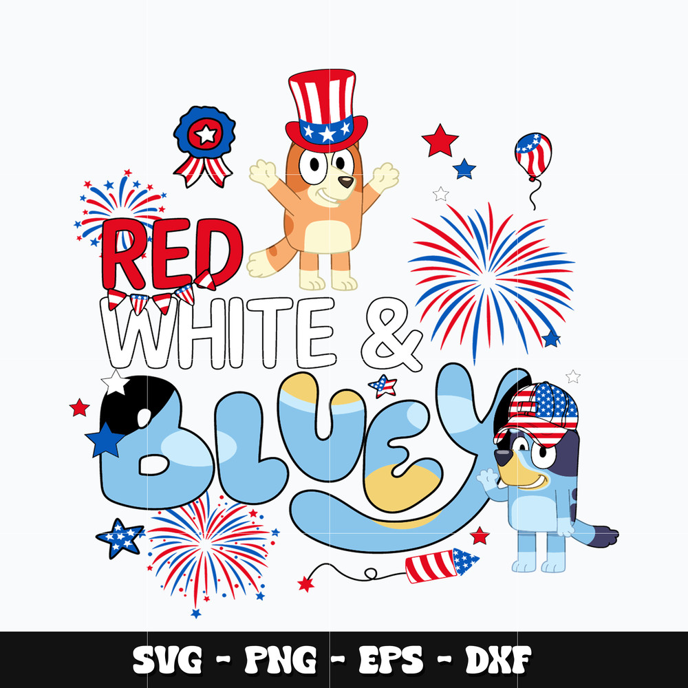 Red white bluey Svg