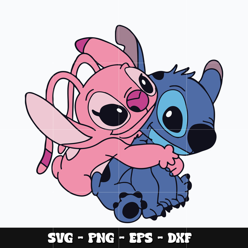 Stitch x Angel love Svg