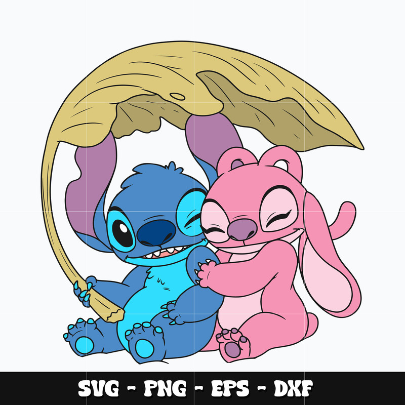 Stitch x Angel couple Svg