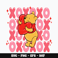 winnie the pooh xoxo svg, pooh svg, disney svg, svg design, cartoon svg, instant download.