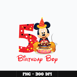 Mickey baby 5th birthday boy Png, Mickey Png, Disney Png, Png design, cartoon Png, Instant download.
