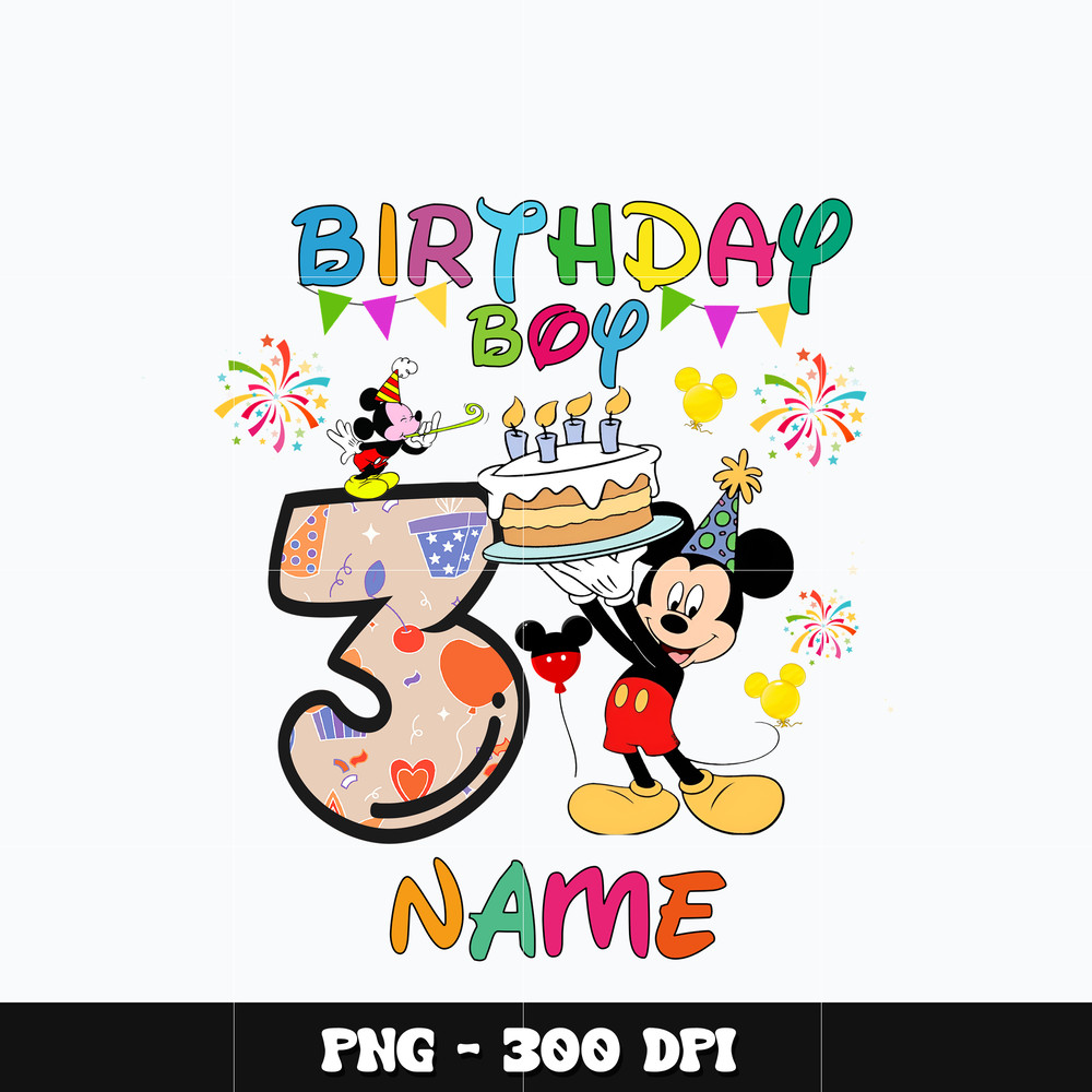 Mickey birthday boy name Png