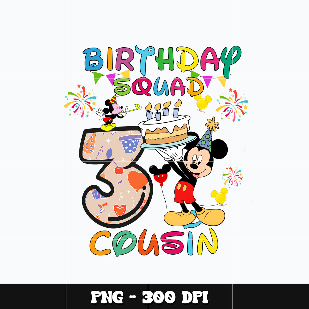 Mickey birthday squad cousin Png