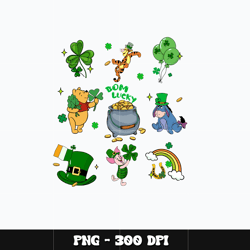 pooh bom lucky patricks day png, winnie the pooh png, patrcks day png, digital file png, cartoon png, instant download.