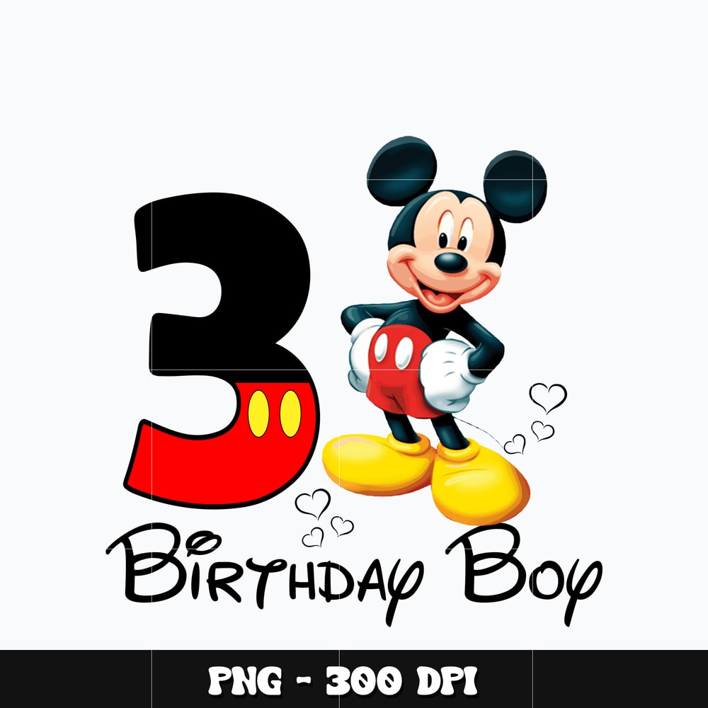 Mickey 3rd birthday boy Png