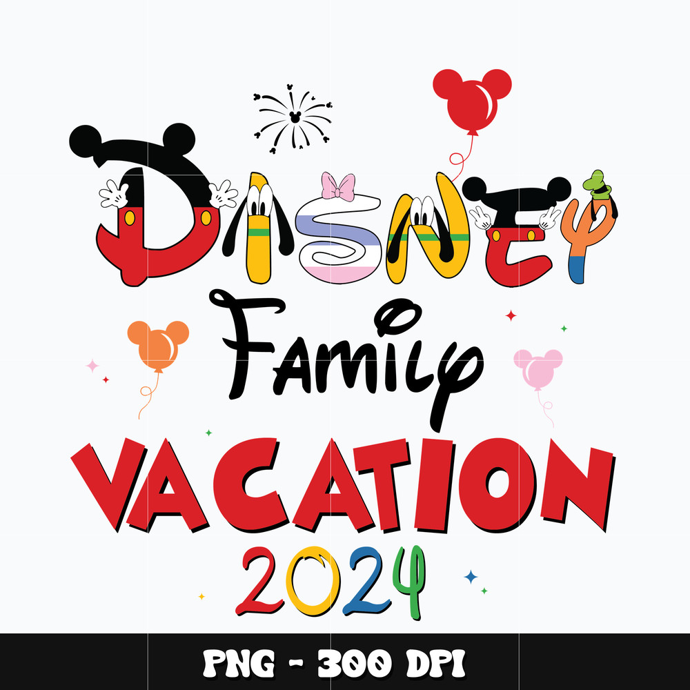 Disney mickey family vacation 2024 Png