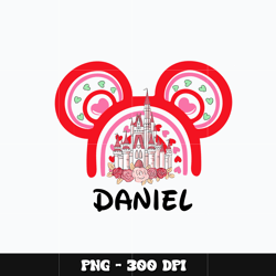 mickey castle valentine daniel png, mickey png, disney png, digital file png, cartoon png, instant download.