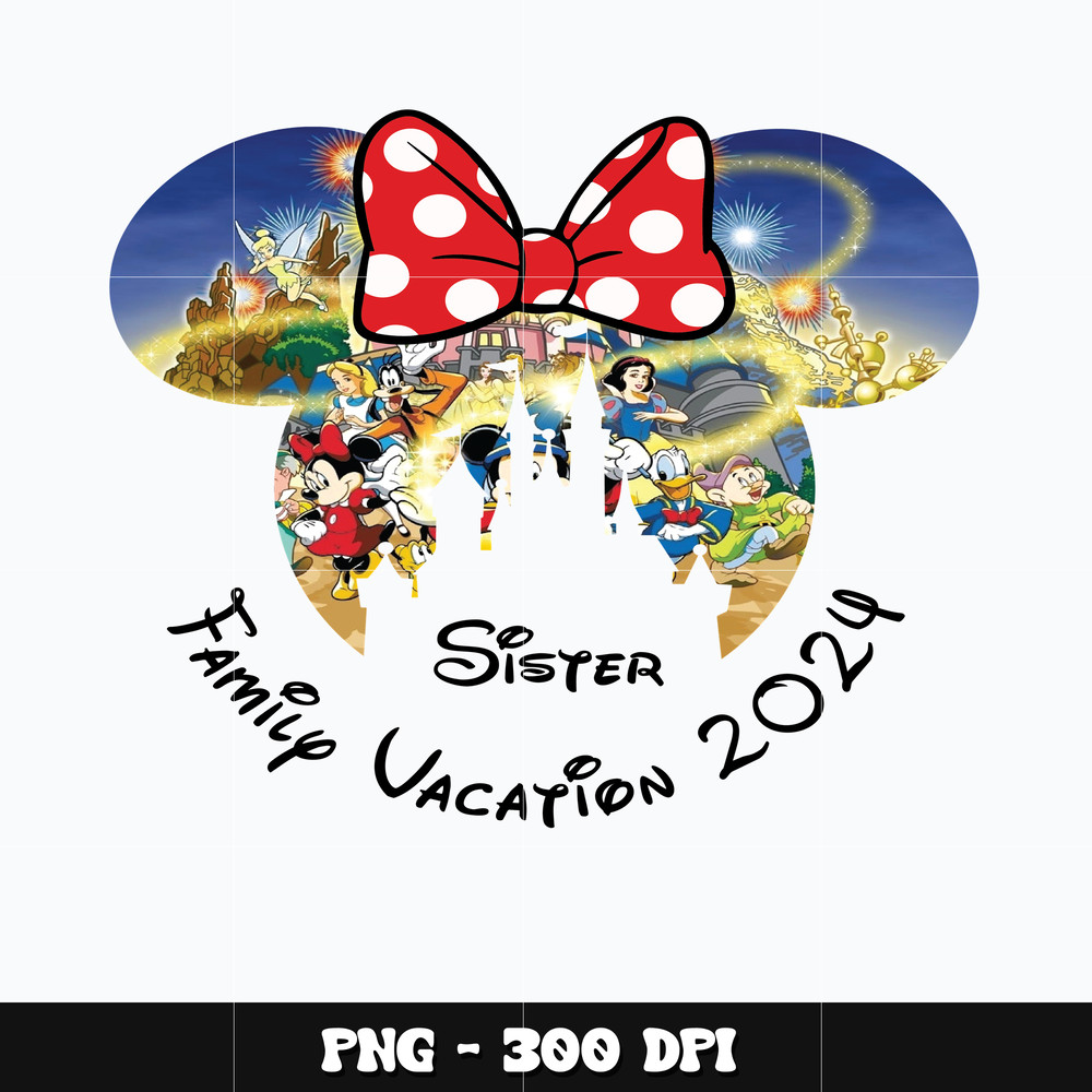 Minnie head family vacation sister 2024 Png