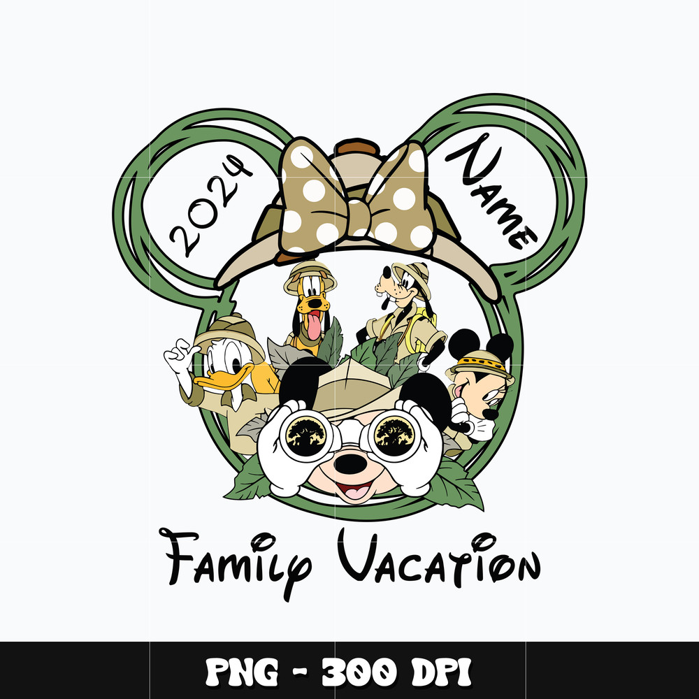 Mickey head family vacation name Png