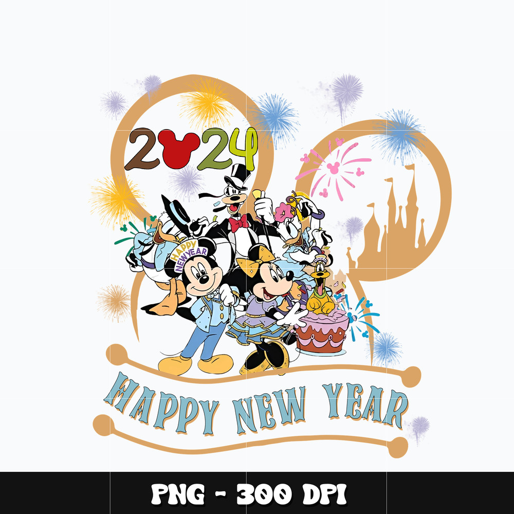 Mickey mouse happy new year 2024 Png