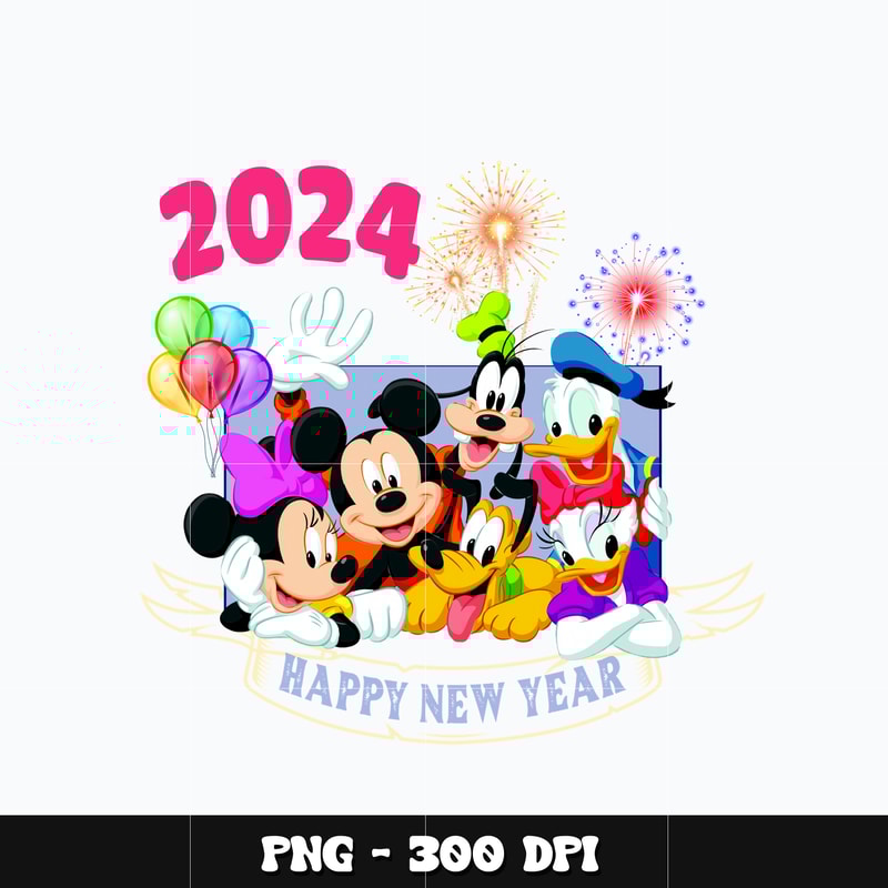 Mickey mouse friends new year 2024 Png