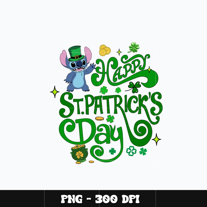 Stitch happy patricks day Png