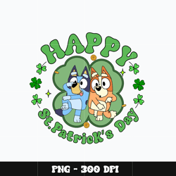 bluey bingo st. patrick's day png, bluey png, digital file png, cartoon png, bluey cartoon png, instant download.