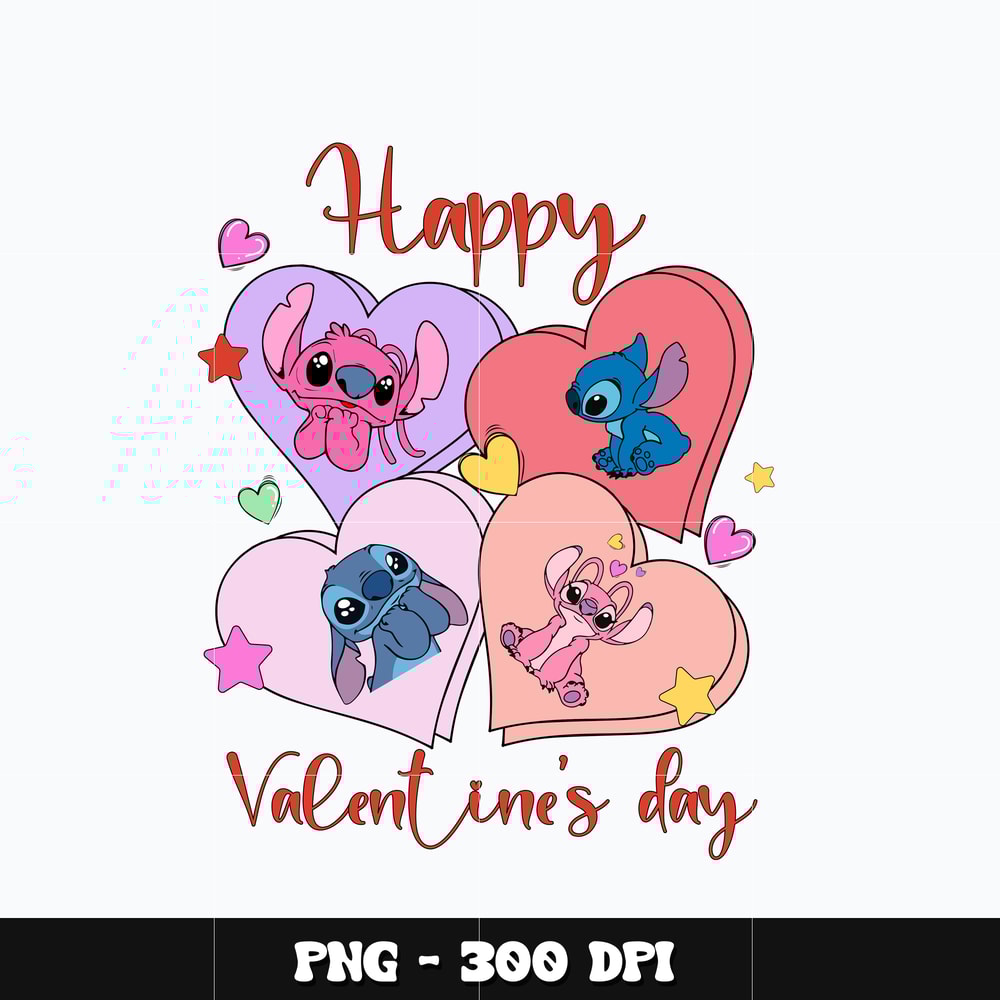 Stitch couple valentines day Png