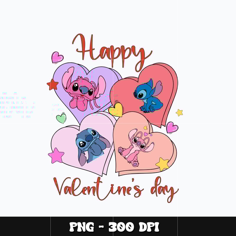 Stitch couple valentines day Png