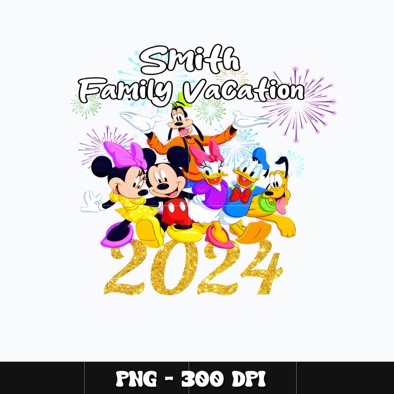 Mickey family vacation 2024 Png